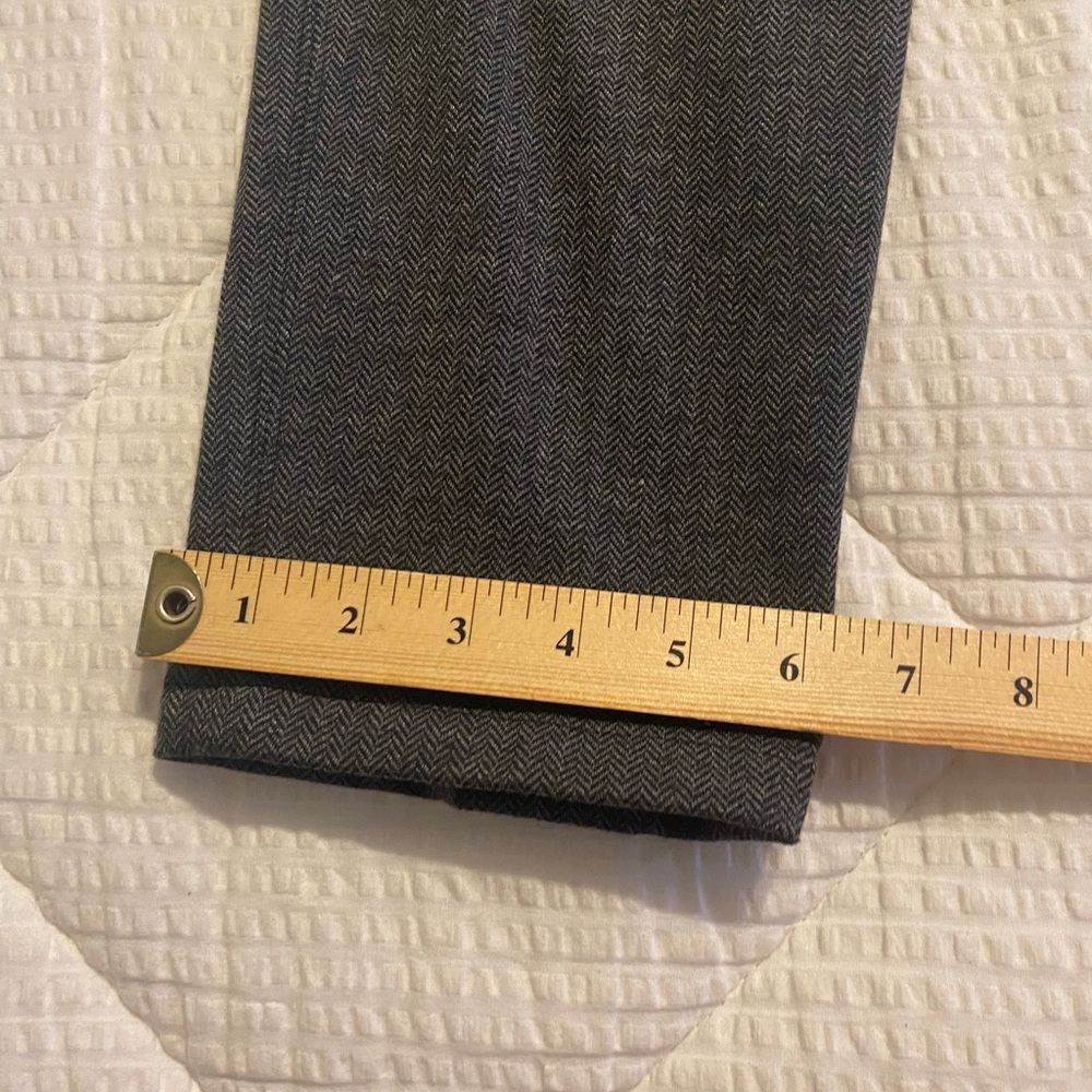 Talbots Dalton Skinny Leg Ankle Length Slim Fit Gray Herringbone Riding Pants-12 - Picture 10 of 13